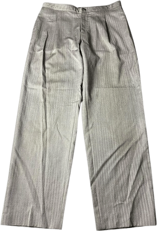 Wool Trousers in Grey Herringbone