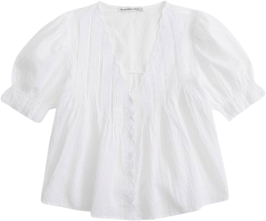 Women's Short-Sleeve Button-Through Blouse | Women's Tops | Abercrombie.com