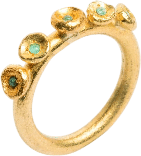 Adi & Shay Lahover 24K and 18K Gold Ring with Paraiba Tourmalines