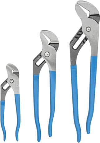 Channellock 3pc Straight Jaw Groove Joint Pliers Set - 12", 9.5", 6.5" | Laser Heat-Treated Teeth | High Carbon Steel | Made in USA