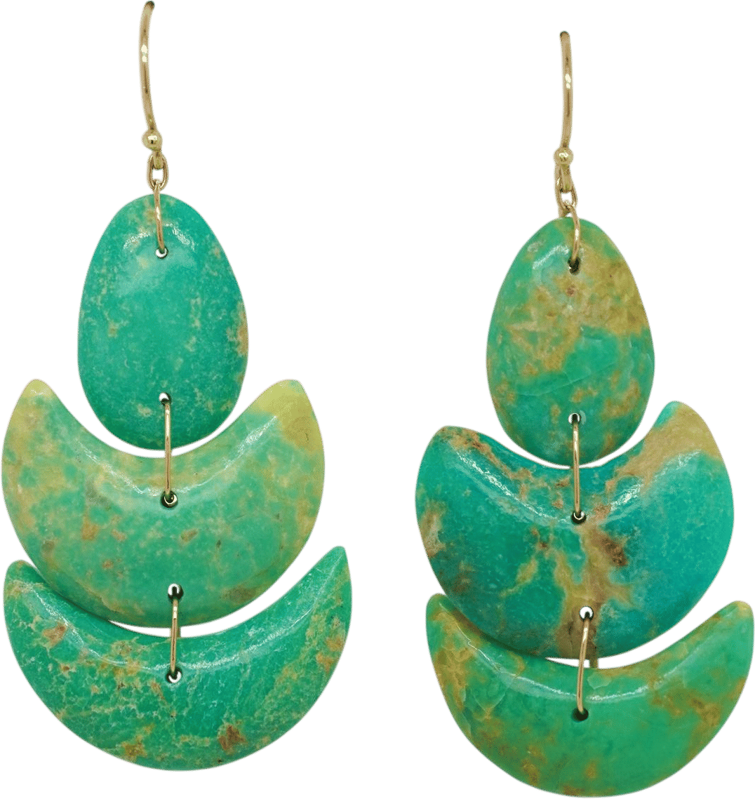 Green Turquoise Lotus Earrings
