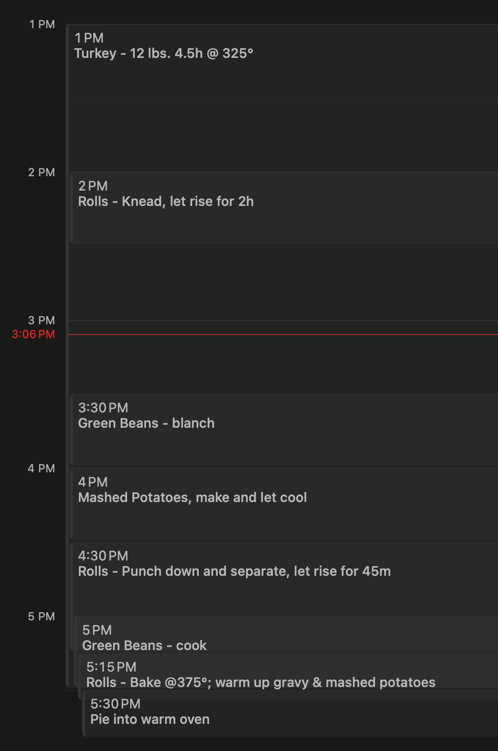 Use Your Calendar App for Thanksgiving Meal Prep