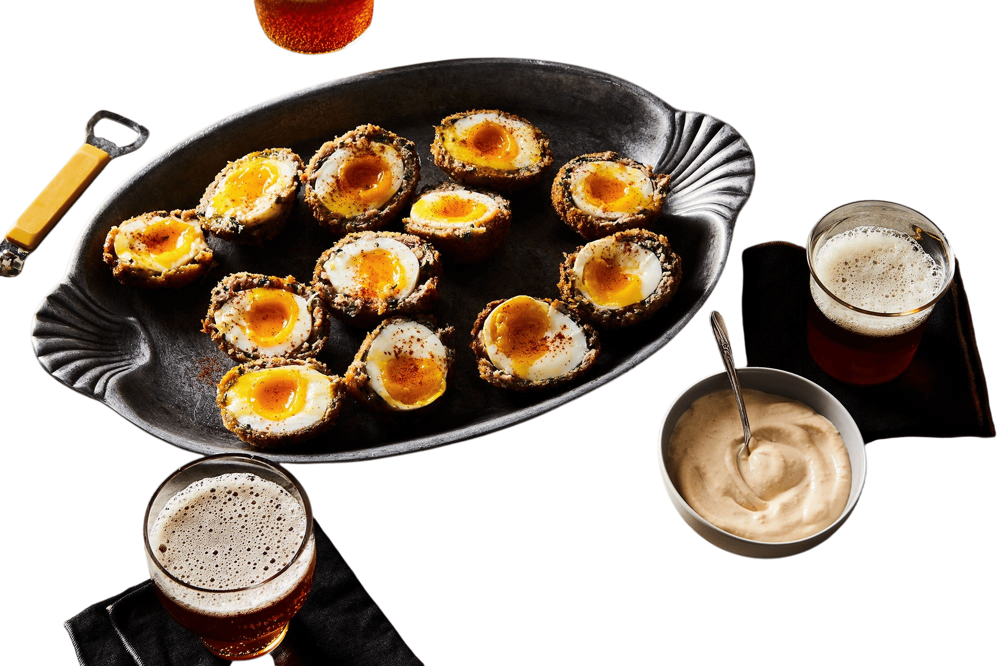 scotch egg w/ grainy mustard + watercress