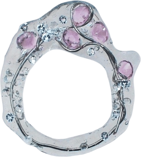 Britney Ring Pink Crystals