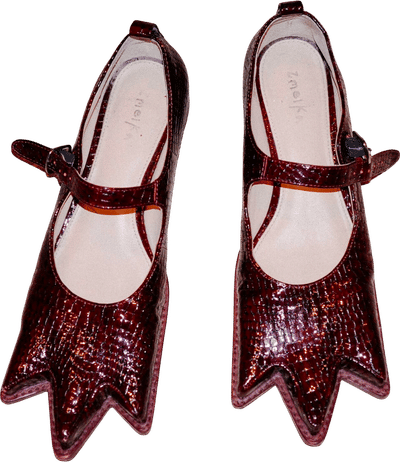 Three-toed Mary Janes in Oxblood