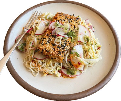 The Dish - Lemony Sesame Noodles with Crispy Tofu Recipe