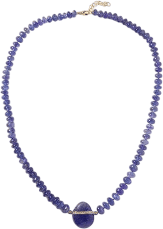 Oracle 14-Karat Gold Tanzanite and Diamond Necklace