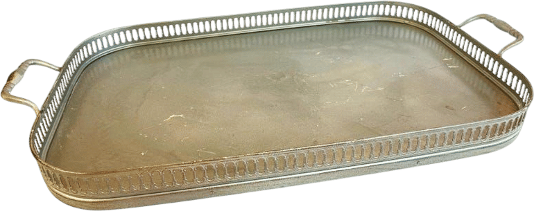 Vintage Labrazel Handcrafted Silver Gallery Tray