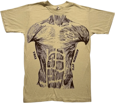 80s Anatomy Muscle Chart T-Shirt