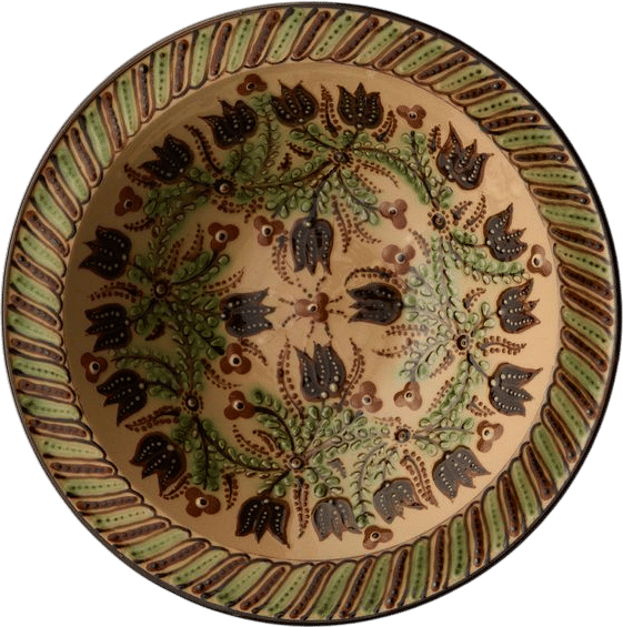 Flowers Hand-Painted Ceramic Serving Bowl