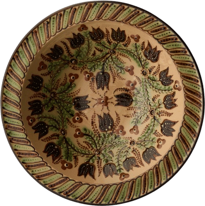 Flowers Hand-Painted Ceramic Serving Bowl