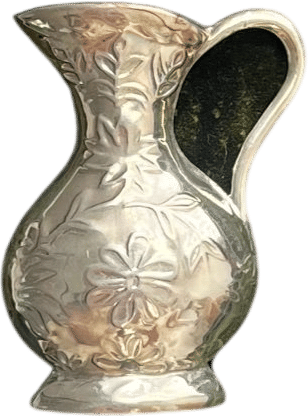 Rare Vintage Sterling Silver Floral Vase Brooch