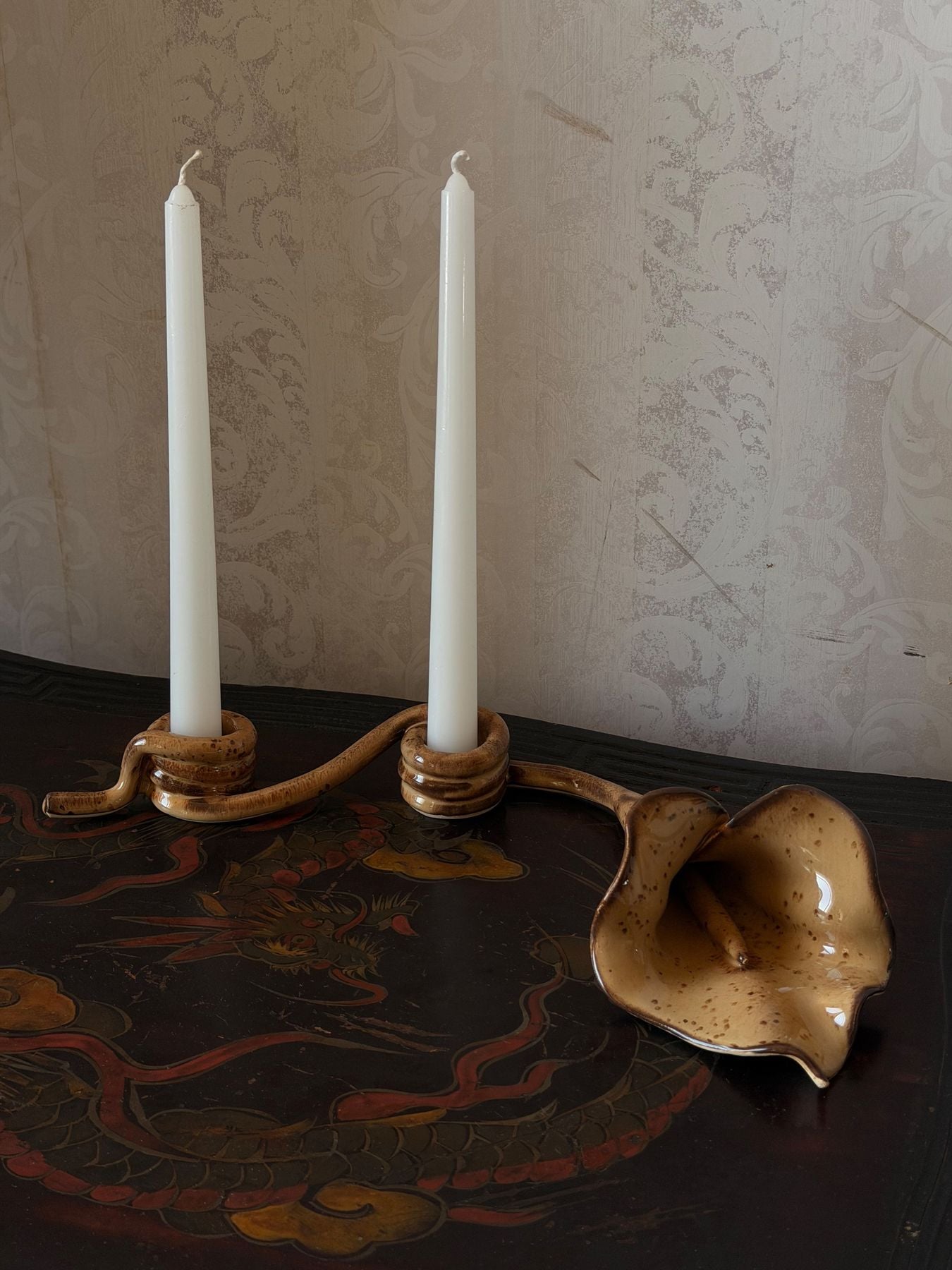 Calla Double Candle Holder (Foxing)