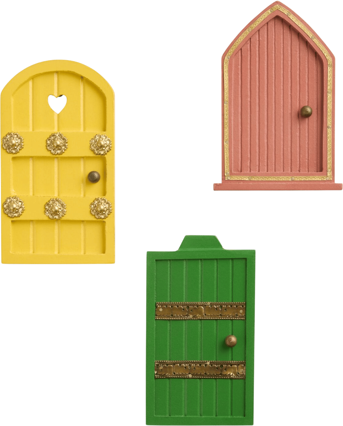 Wood Fairy Doors Set of 3