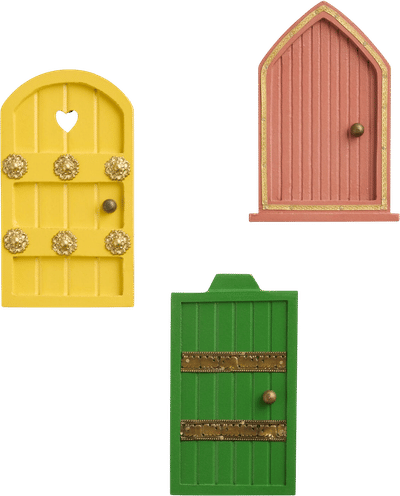 Wood Fairy Doors Set of 3