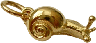Solid 9K Yellow Gold Snail Charm Pendant