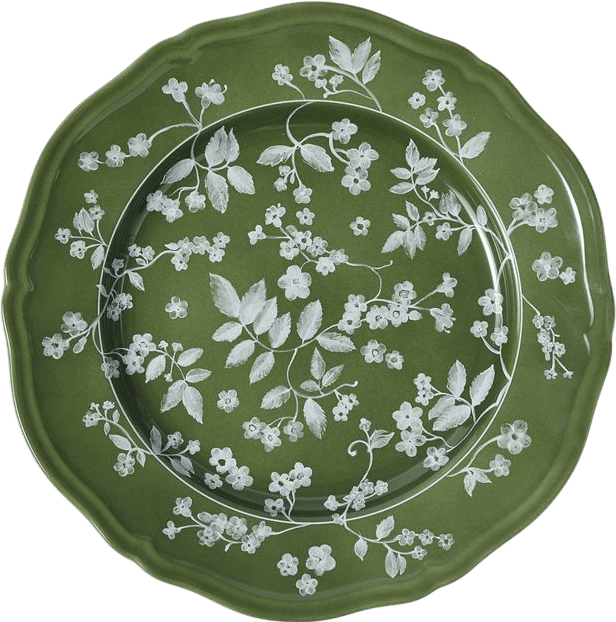 Floral Dinner Plate Green