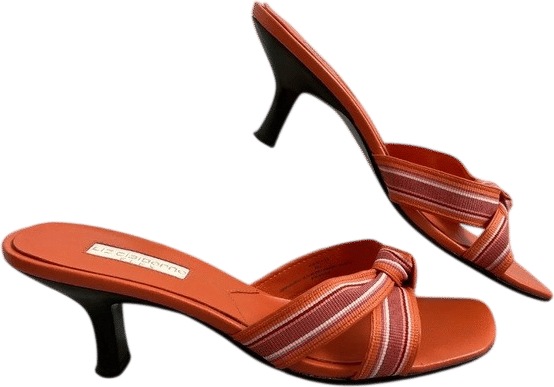 liz claiborne orange striped sandal, size 7
