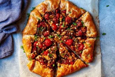 Burst Tomato Galette with Corn and Zucchini Recipe