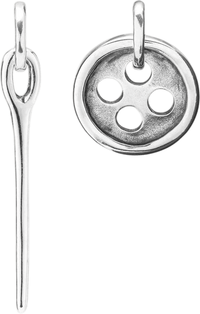 Needle and Button Earrings