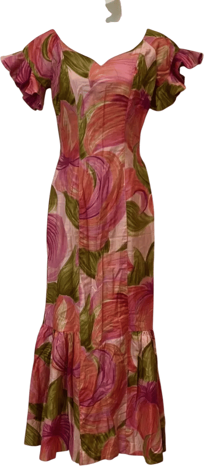 1960s Floral Print Dress