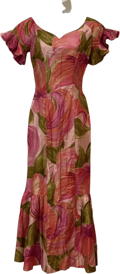 1960s Floral Print Dress