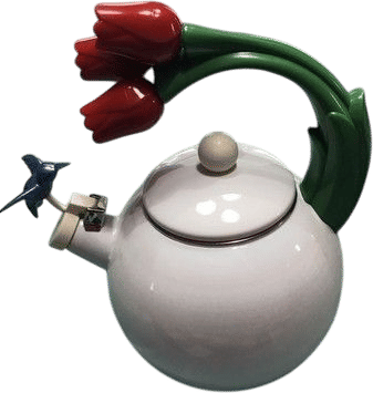 Vintage Ancona Tulip/hummingbird Aluminum Whistling Teapot | eBay