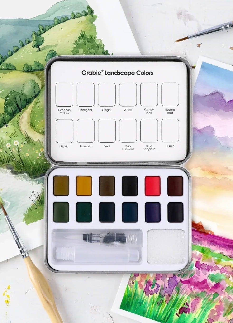 Plein Air Landscape Watercolor Paint Set