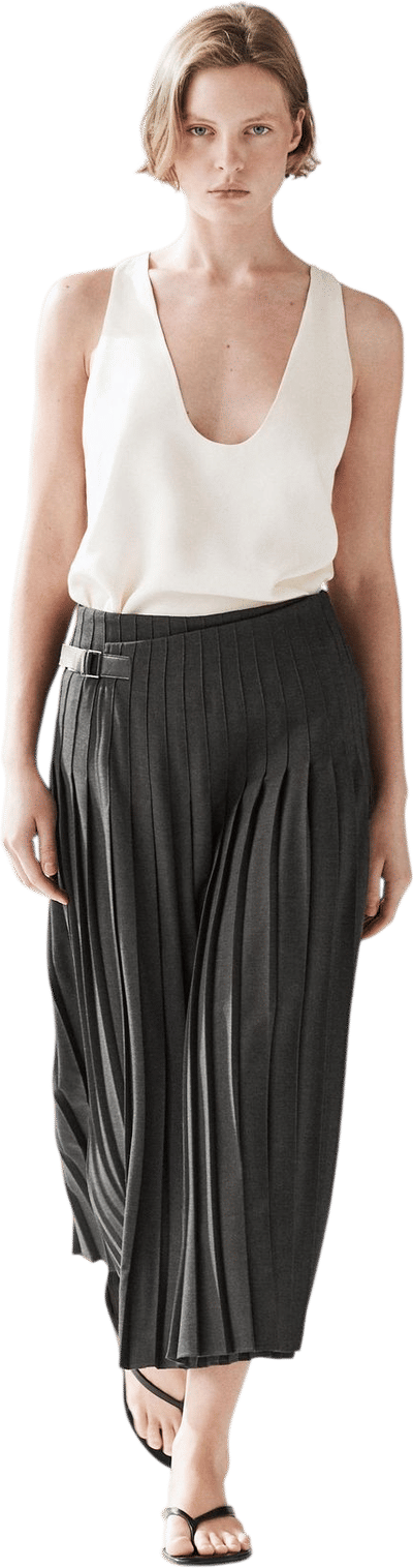 Pleated Midi Skirt