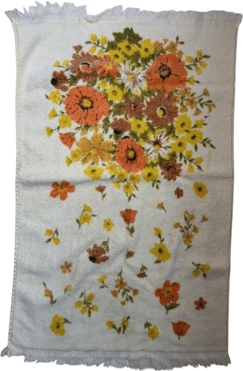 Vintage Gold and Orange Floral Textile