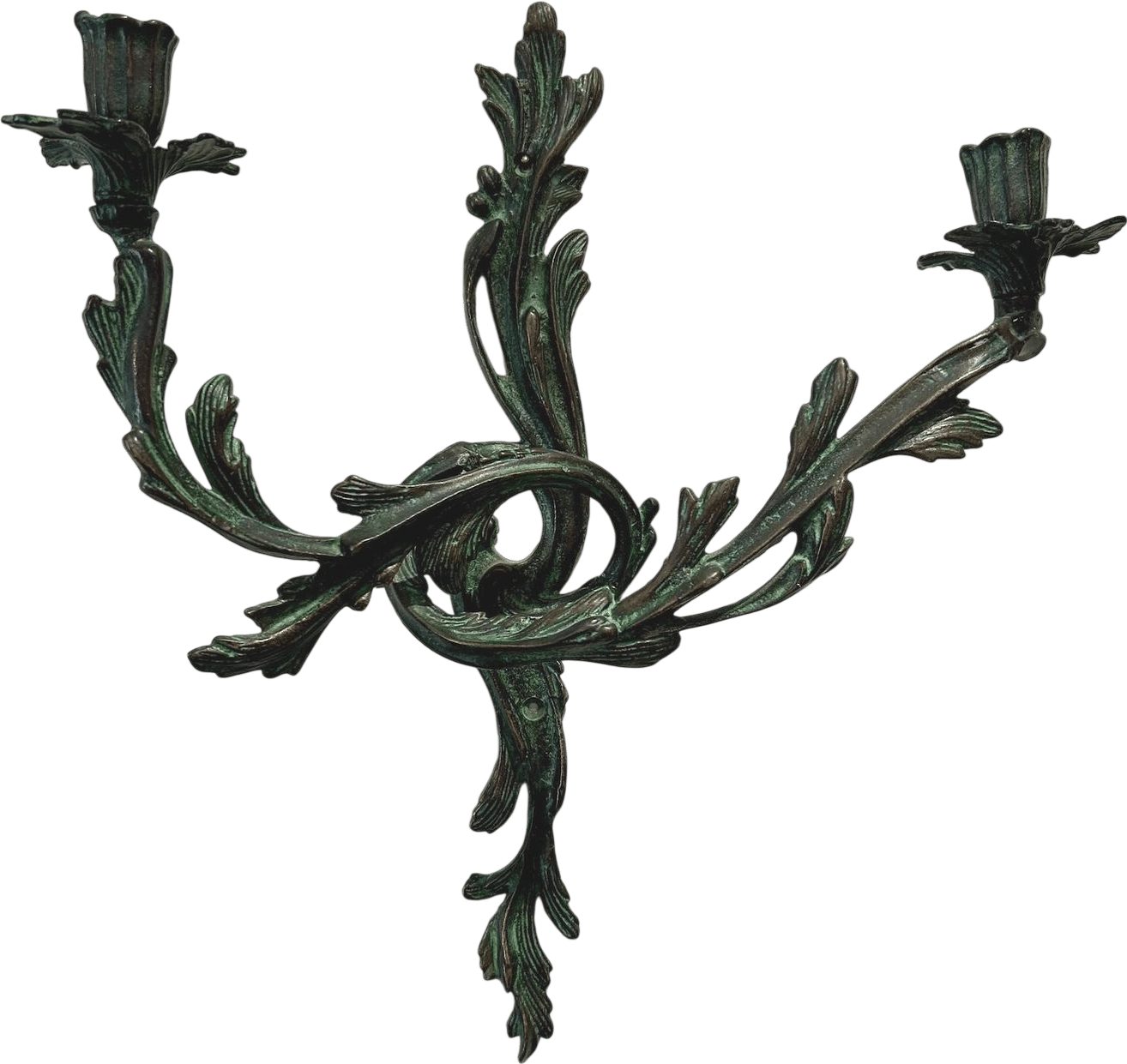 Vintage Rococo Bronze Wall Sconce