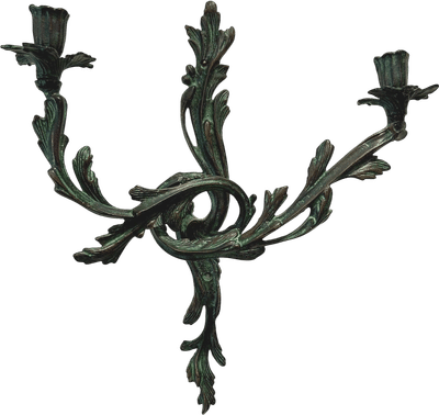 Vintage Rococo Bronze Wall Sconce