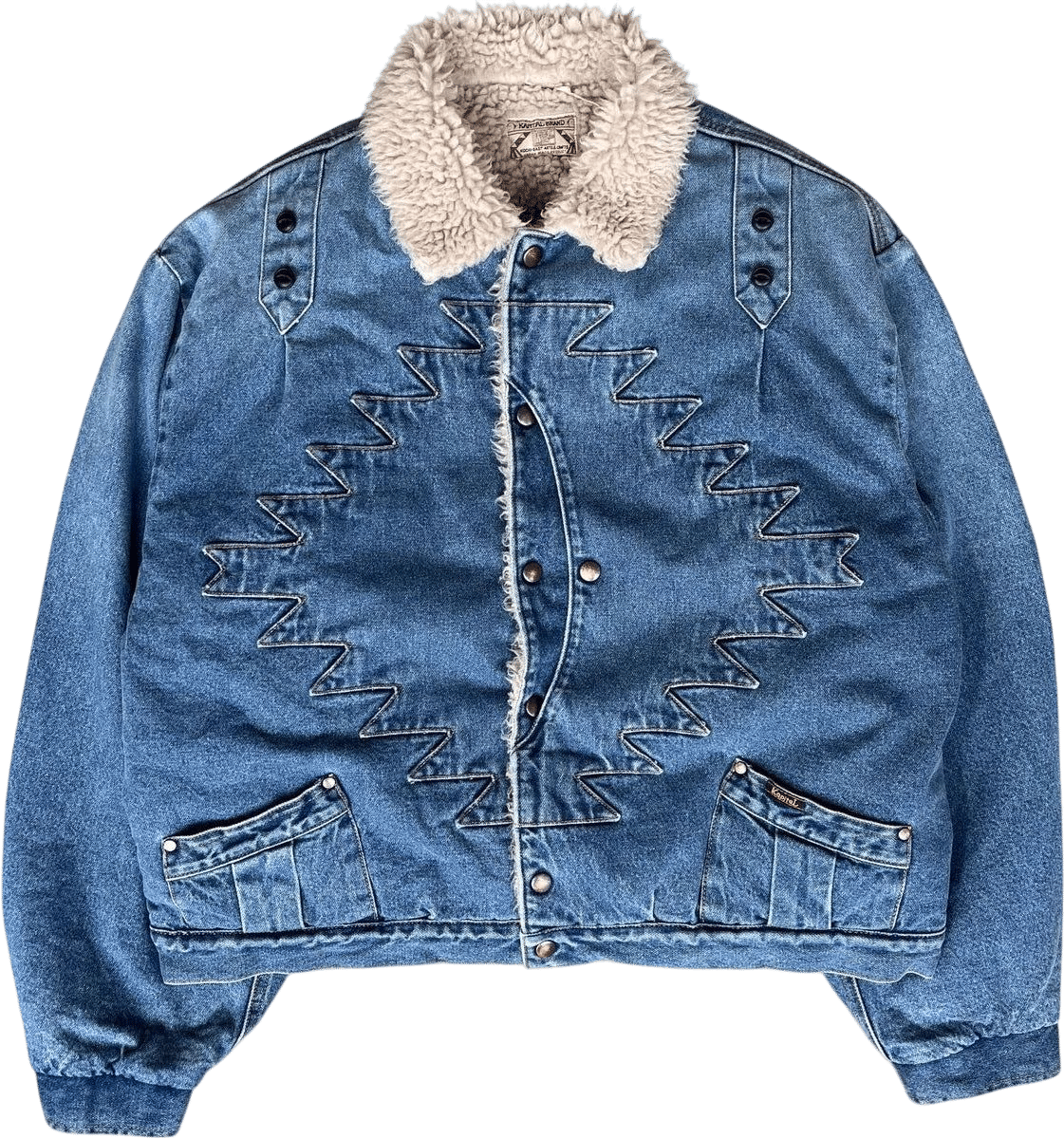12.5oz Broken Denim x Boa Fleece Thunderbird Jacket