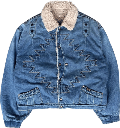 12.5oz Broken Denim x Boa Fleece Thunderbird Jacket