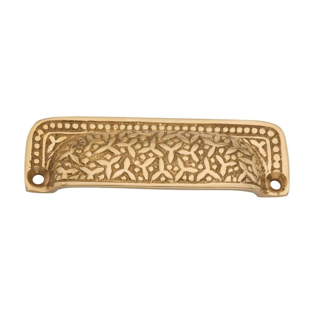 Solid Brass Rice Design Cup Pull | Vintage Drawer Handle | Decorative Cabinet Hardware | Solid Brass Drawer Pull - Etsy