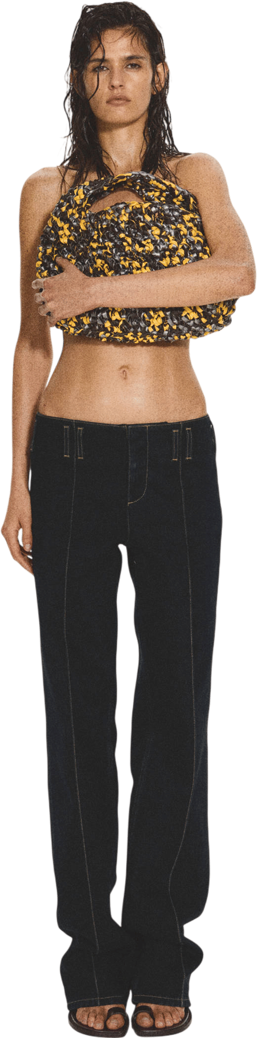 Low-Rise Jeans with Contrasting Stitching