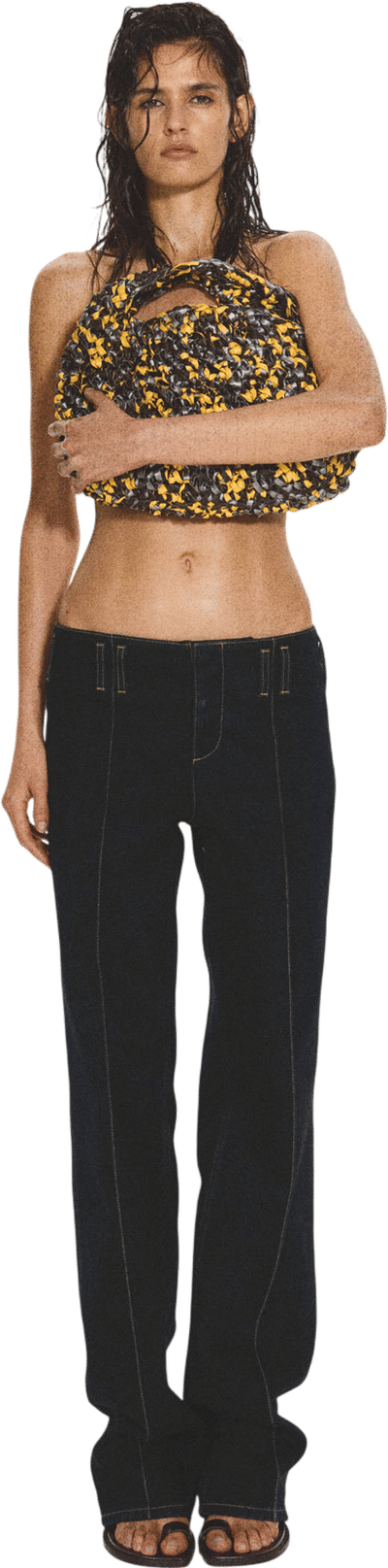 Low-Rise Jeans with Contrasting Stitching