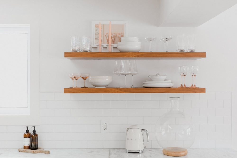 Custom floating shelves