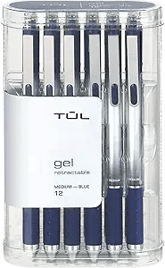 TUL Gel Pens, Medium Point, 0.7 mm, Blue Ink, Pack of 12
