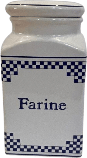 Art Deco French Porcelain Canister "farine" Made in Portugal 9" H Blue White - Etsy