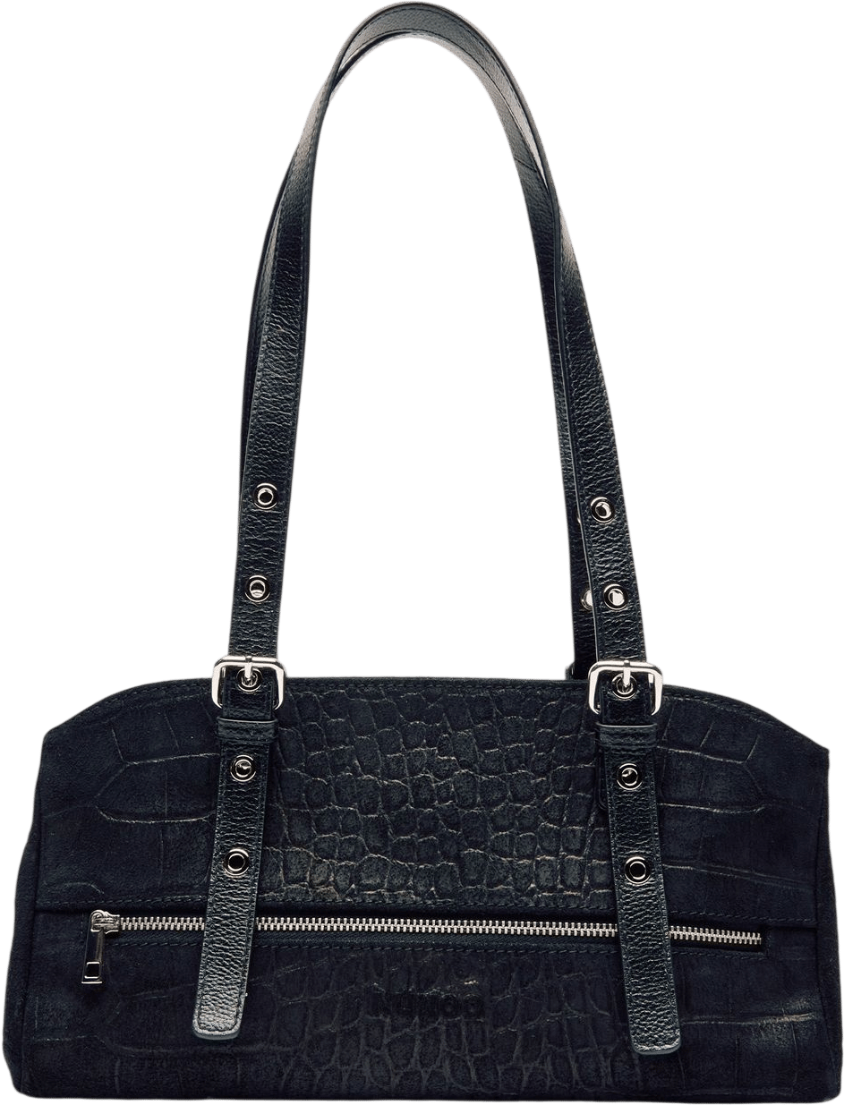Hazel Scale Suede Handbag
