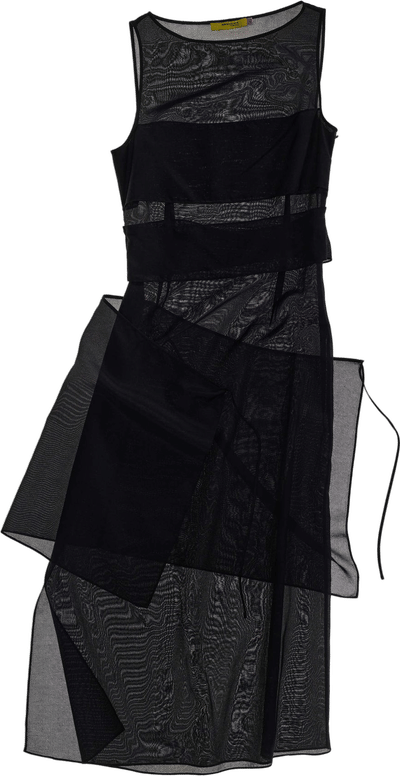 Semi-sheer Paneled Overlay Dress