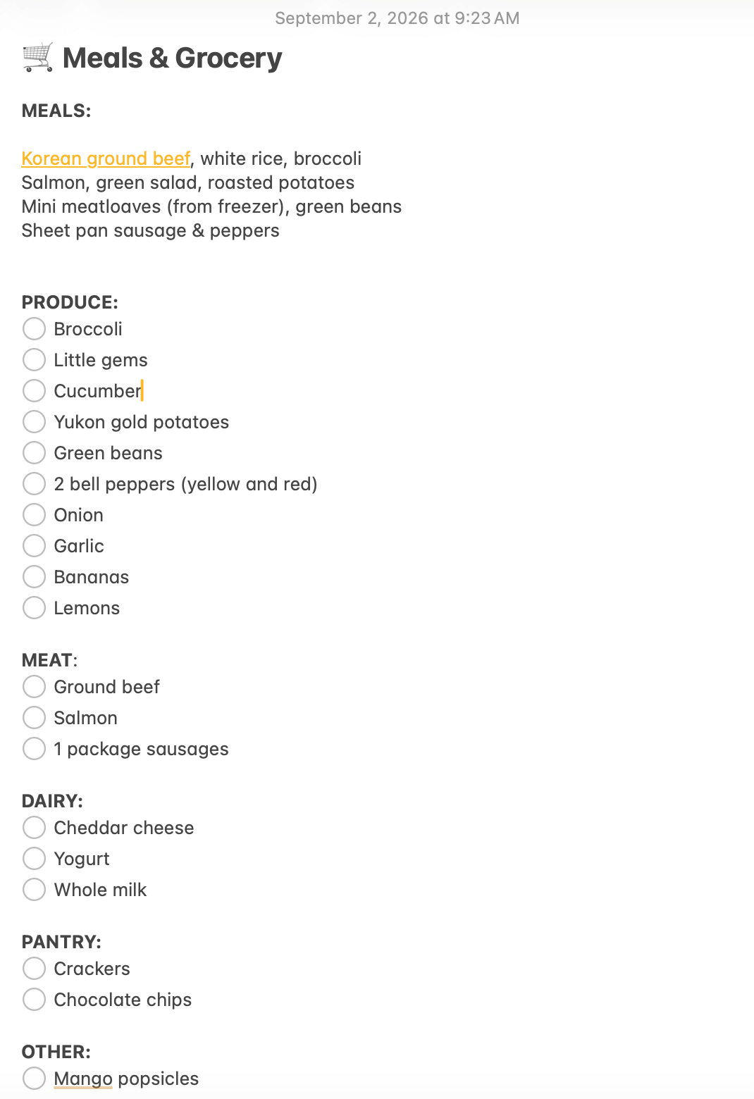 plan your meals, make your grocery list