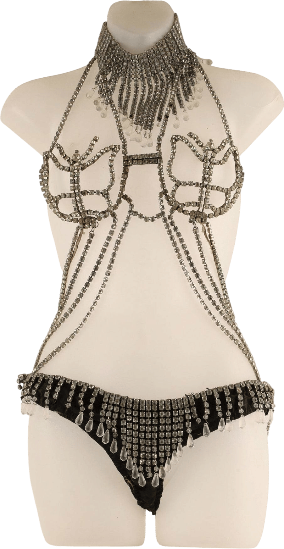 Art Deco Rhinestone Showgirl Folies Bergere Stage Costume