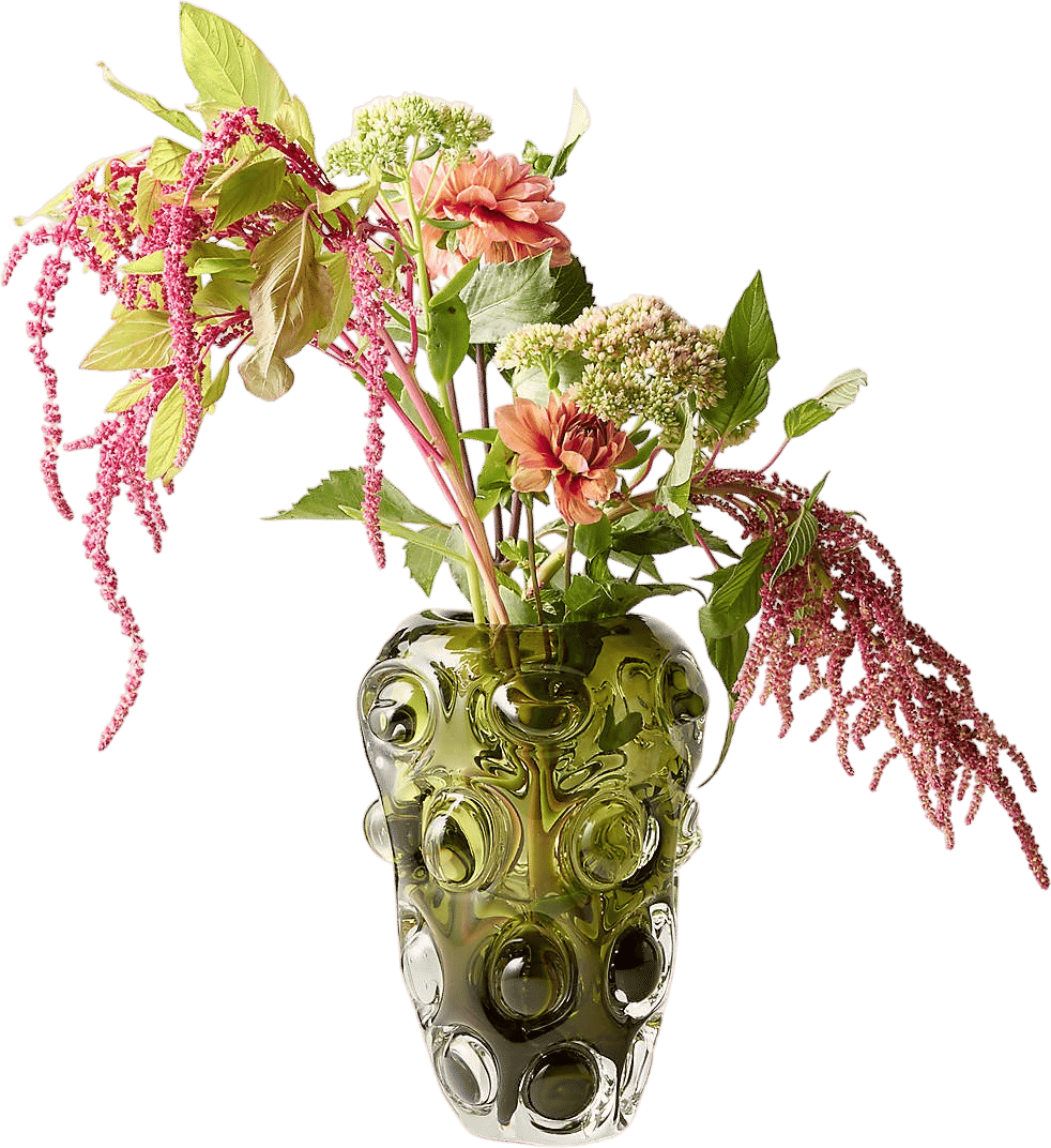 Clio Bubble Green Glass Vase