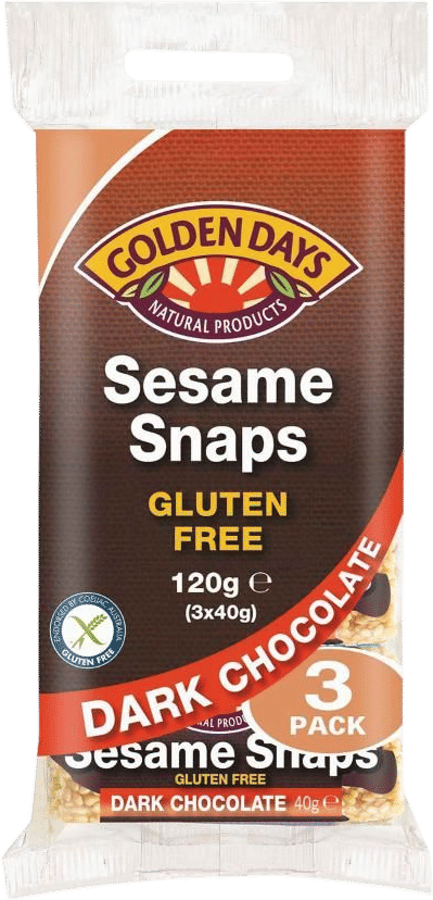 Golden Days Sesame Snaps Bars, Dark Chocolate