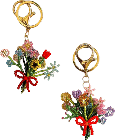 Beaded Flower Keychain