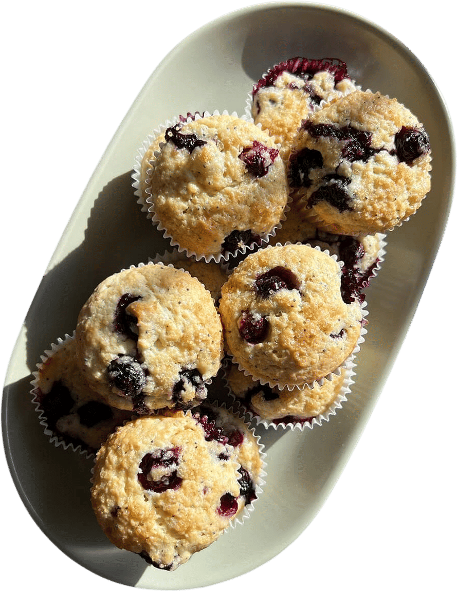 Blueberry Ricotta Poppyseed Muffins