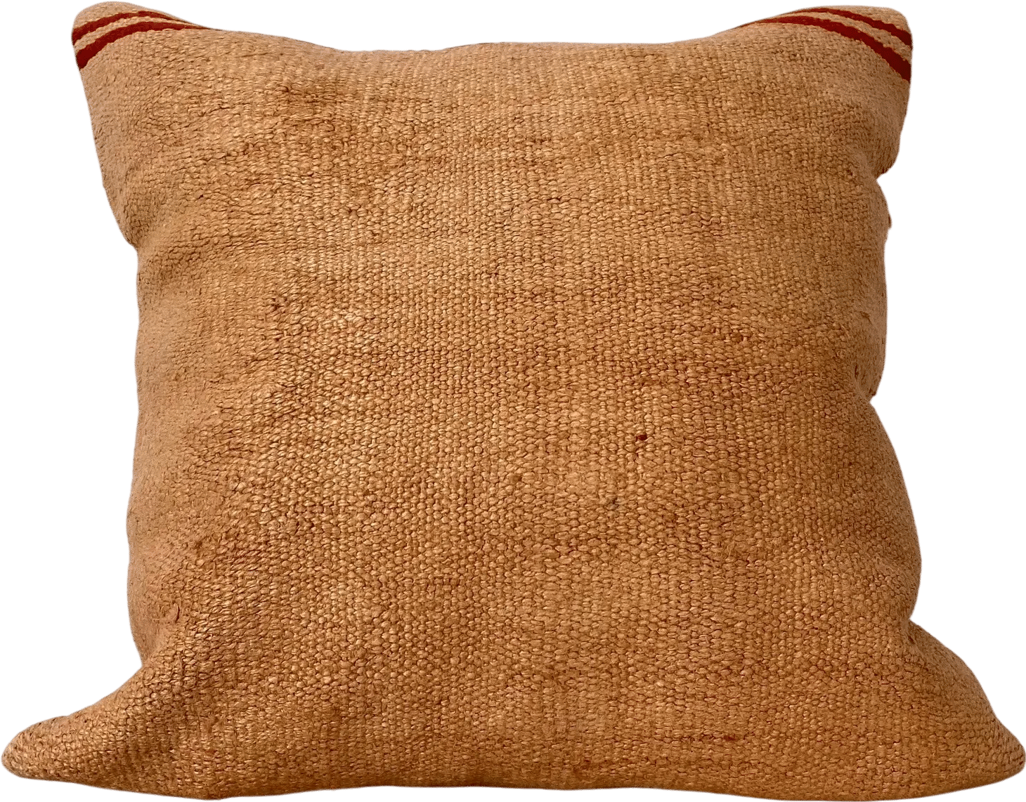 Orange Striped Hemp Pillow Cover