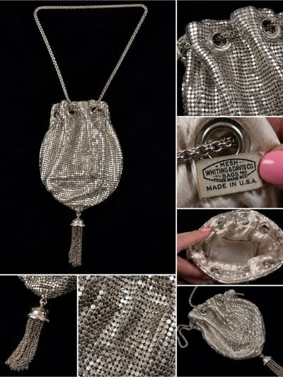 Vintage Silver Mesh Tassel Evening Bag